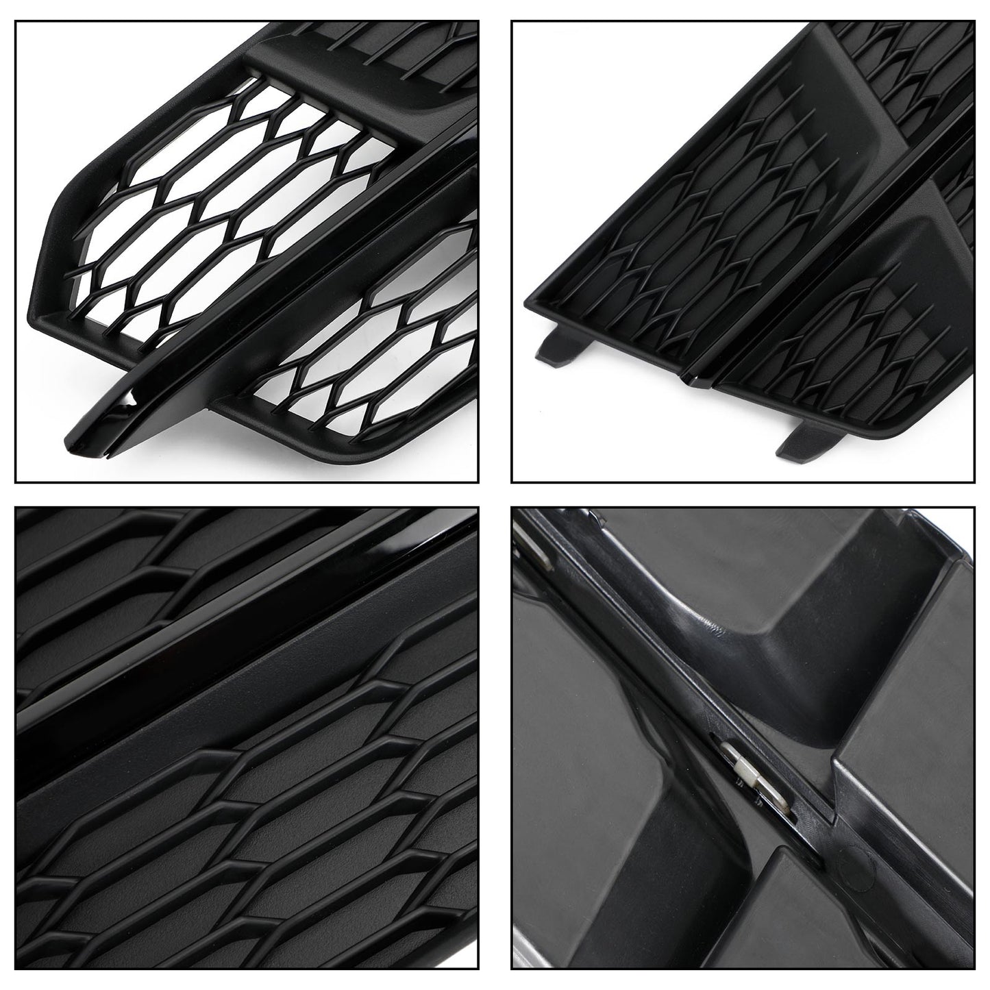2016-2018 Audi A6 C7 S-Line Front Bumper Lower Grille Matte Black — Pair (4G0807681AN / 4G0807682AN)