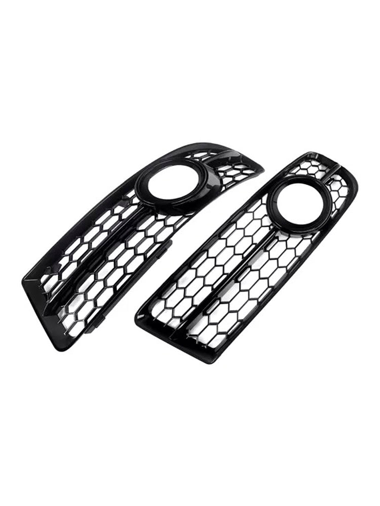 2005-2008 Audi A4 B7 S-Line S4 Front Bumper Honeycomb Fog Light Grille — Pair (8E0807681F / 8E0807682F)