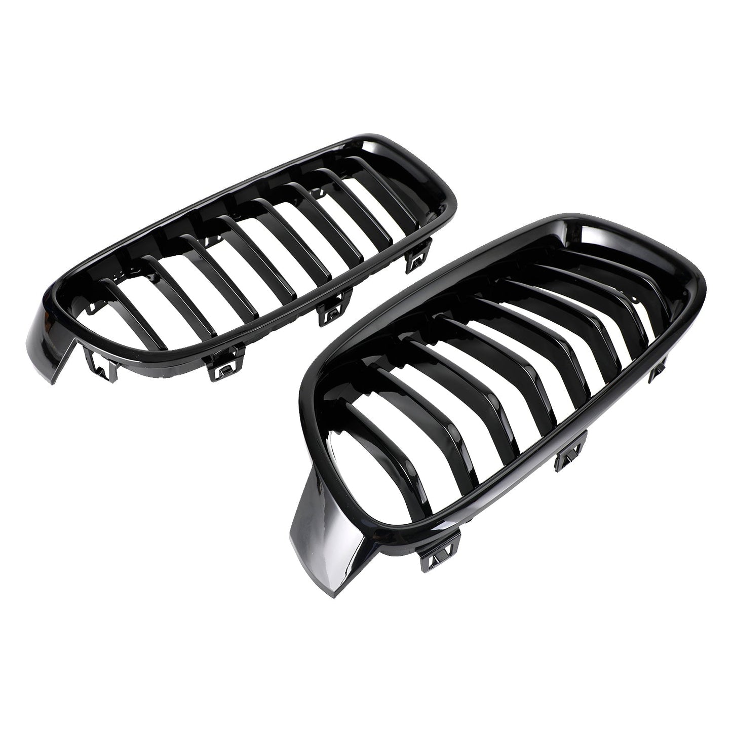 2012-2019 BMW 3 Series F30 F31 F35 Gloss Black Front Kidney Grill — Pair (51137263481 / 51137263482)