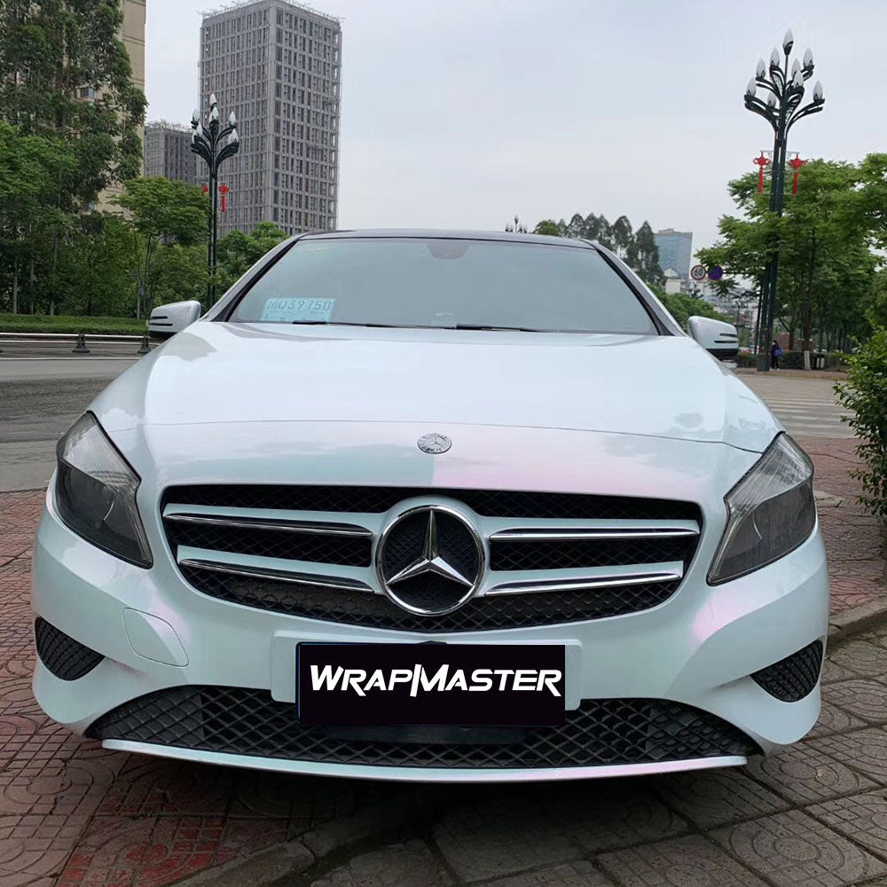Gloss White Pink Chameleon Car Vinyl Wrap