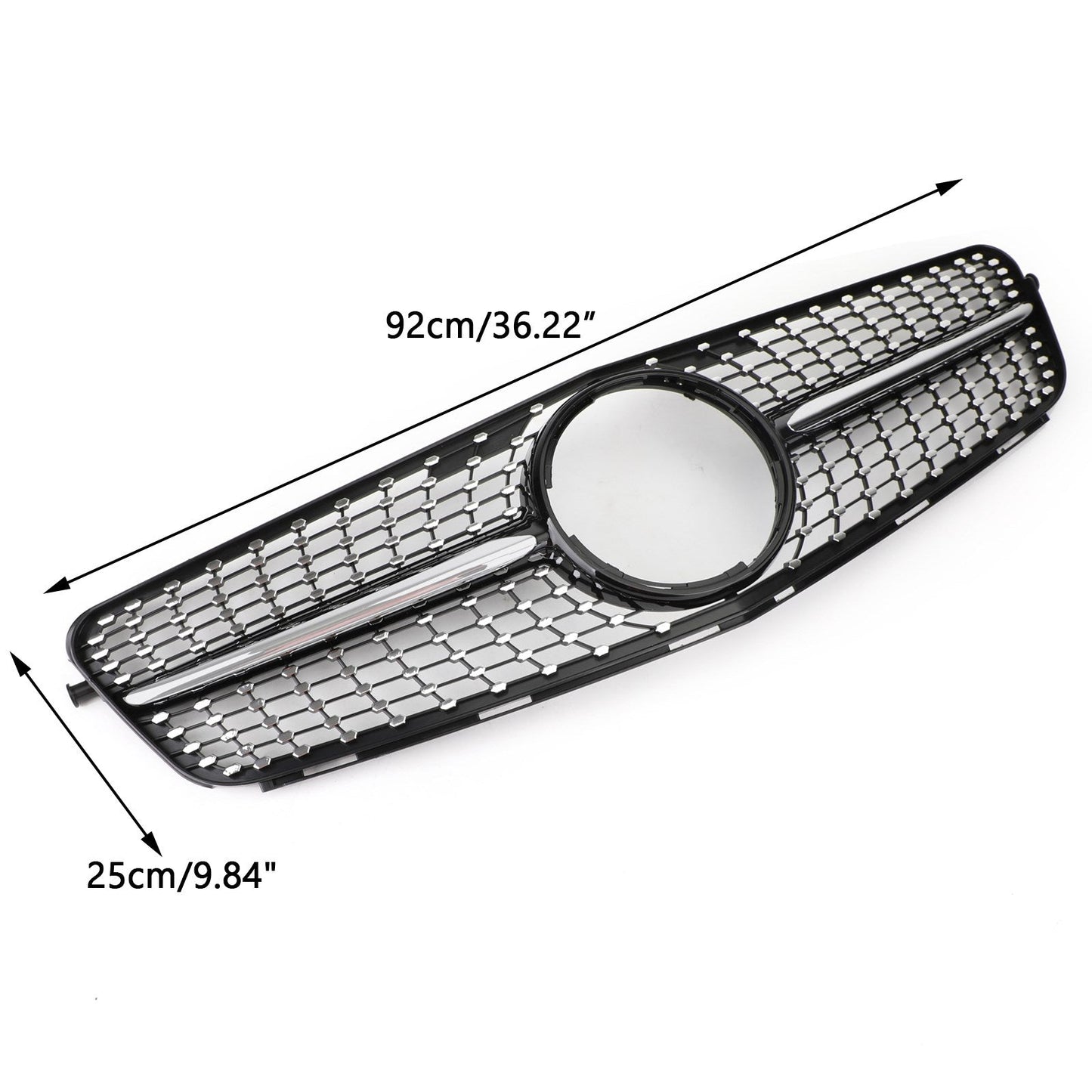 2008-2014 Mercedes-Benz C-Class W204 C180 C200 C300 Diamond Black Chrome Front Grille