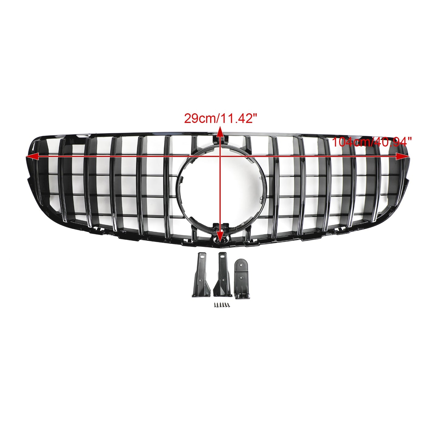 2015-2019 Mercedes-Benz GLC-Class W253 X253 GLC300 GLC350 Gloss Black Front Grille with Camera Hole