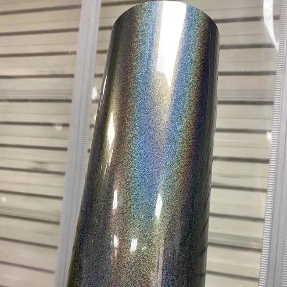 Gloss Iridescent Laser Brown Grey Car Wrap