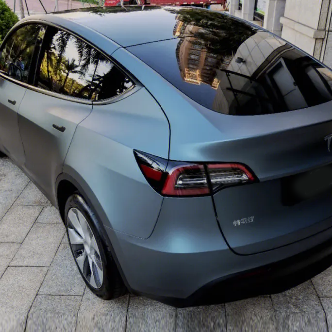 Ultral Matte Metal Blue Grey Vinyl Wrap (PET Liner)