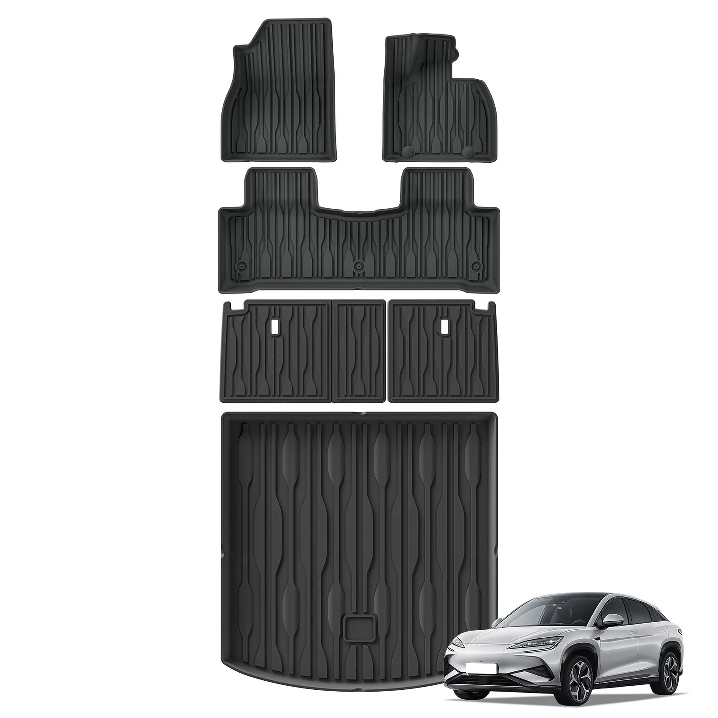 Custom TPE All-Weather Floor Mats for 2024-2025 BYD Sealion 7 EV (Right-Hand Drive)
