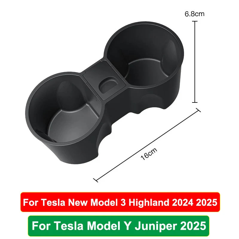 For Tesla Model Y Juniper 2025 Model 3 Highland Center Console Armrest Hidden Storage Box Cup Holder Car Organizer Accessories