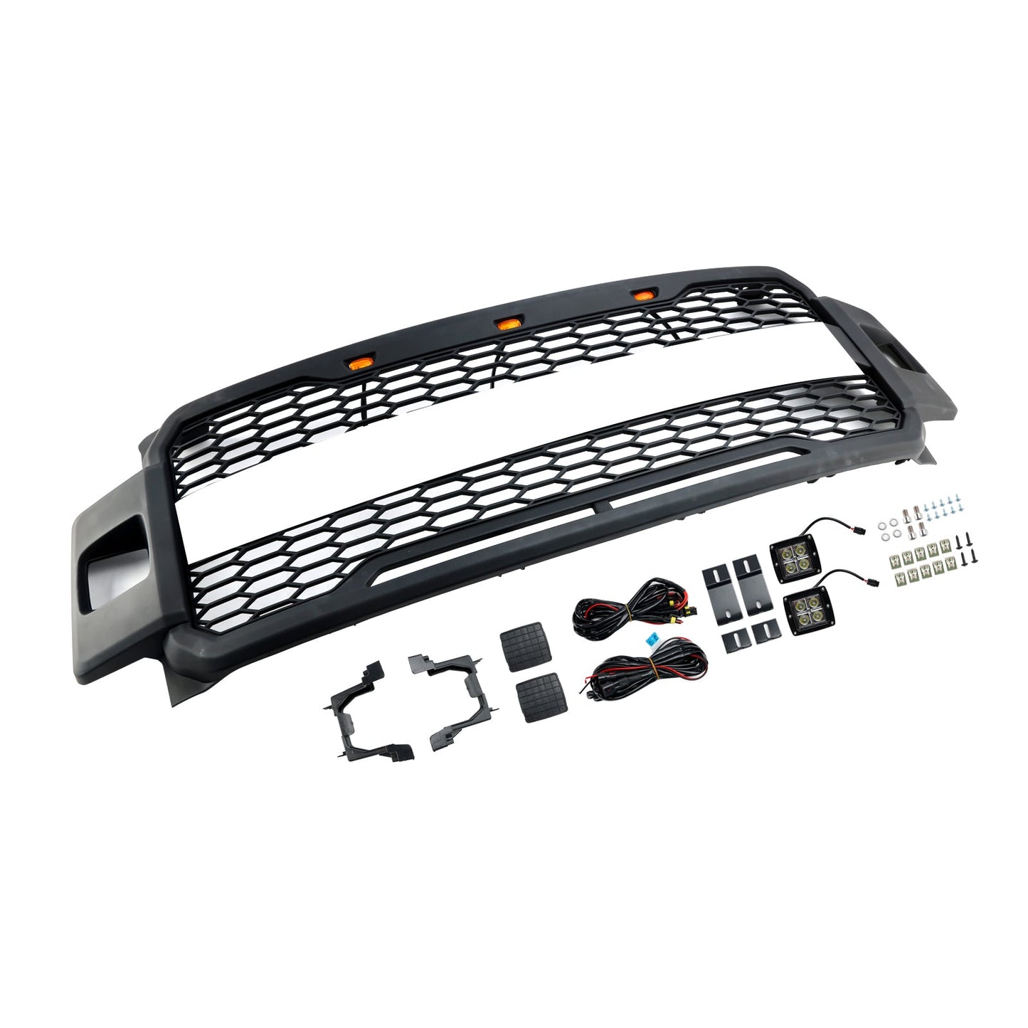 Front Bumper Grill Grille Fit 2017-2019 Ford F-250 F-350 F-450 Raptor Style
