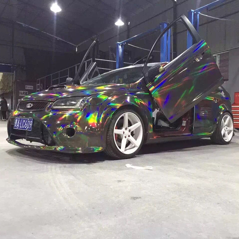 Chrome Holographic Wrap Grey