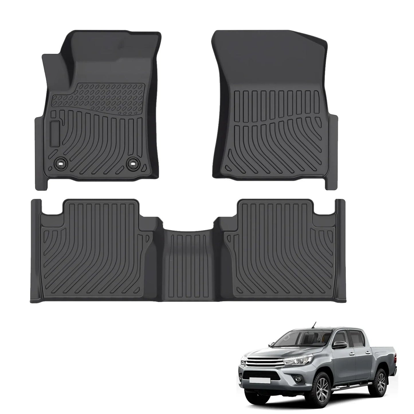 for 2015-2025 Toyota Hilux Revo 2.5D two and a half doors TPE Car Floor Mats