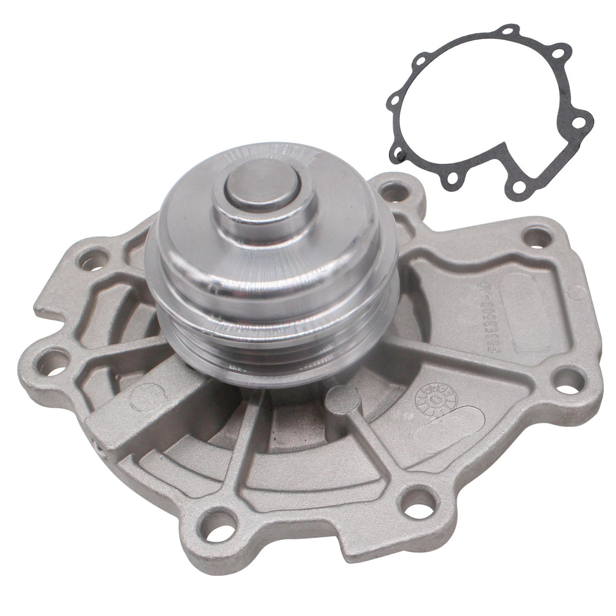 Engine water pump with gasket ready for installation