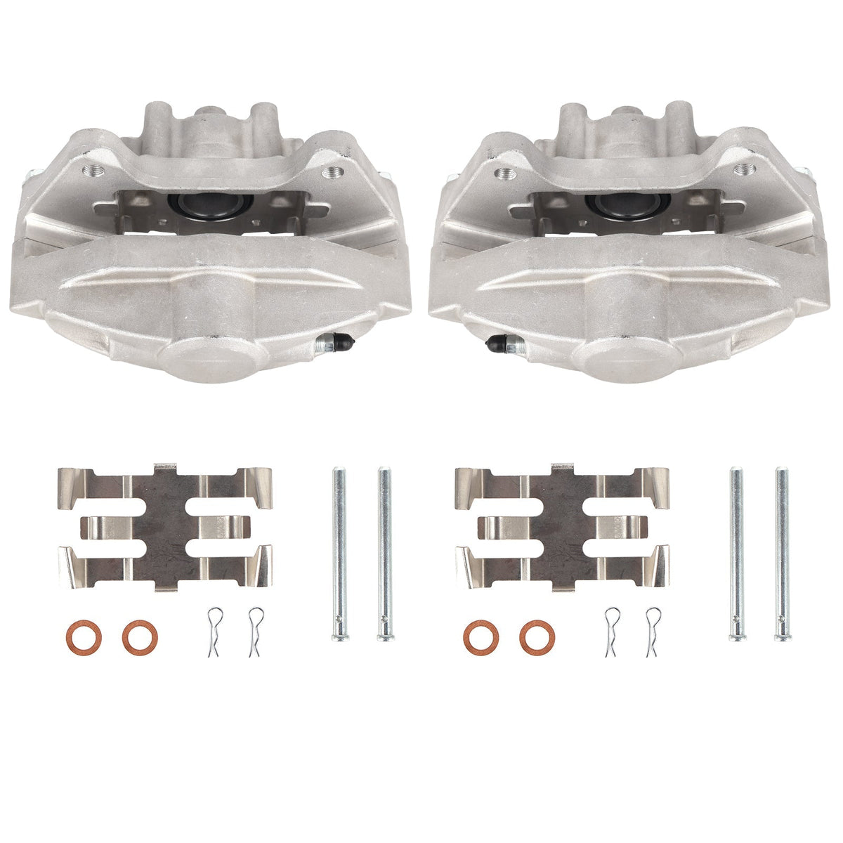 Front disc brake caliper with mounting bracket