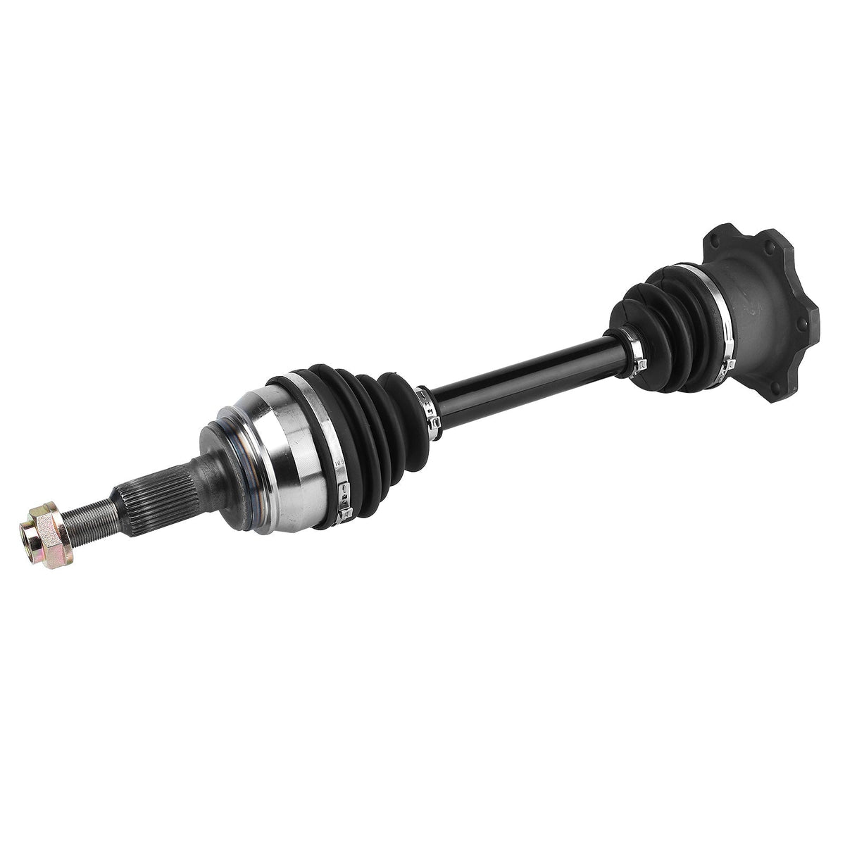 CV axle shaft assembly with boots and joints