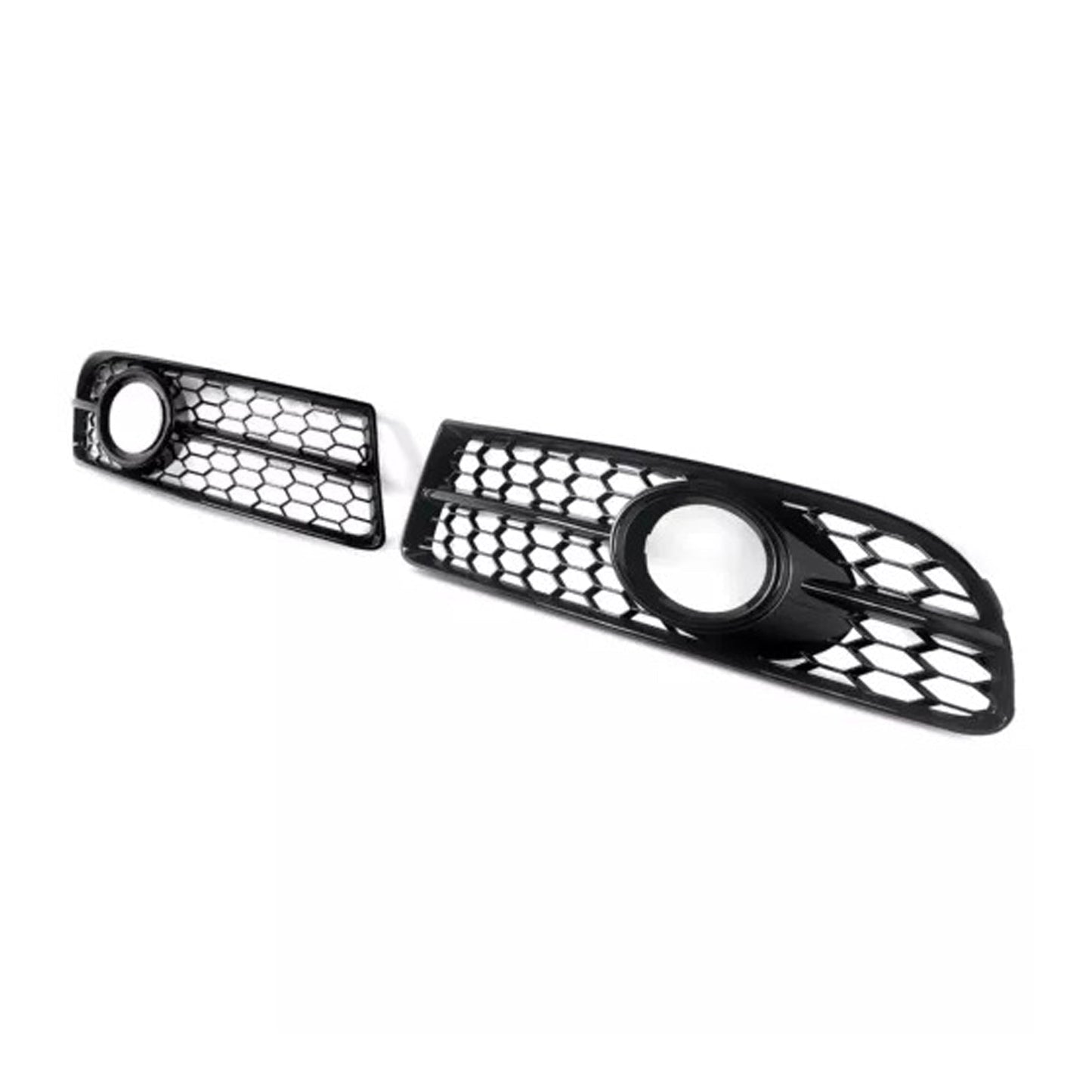 2005-2008 Audi A4 B7 S-Line S4 Front Bumper Honeycomb Fog Light Grille — Pair (8E0807681F / 8E0807682F)