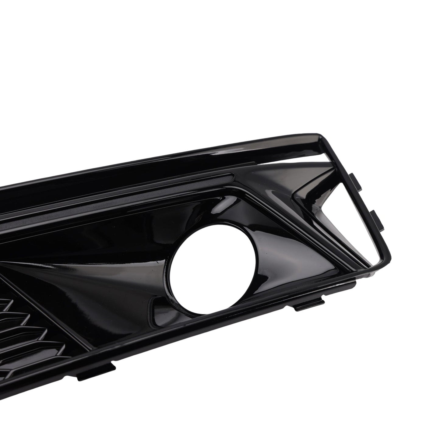 2016-2019 Audi A4 B9 S4 Black Front Bumper Fog Light Grille — Pair