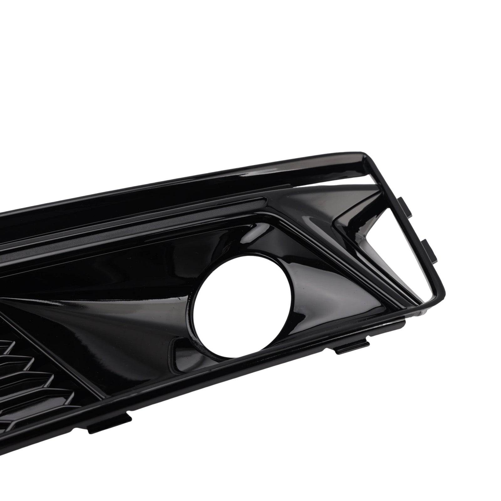 2016-2019 Audi A4 B9 S4 Black Front Bumper Fog Light Grille — Pair