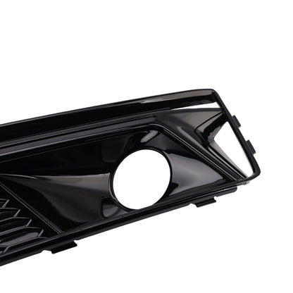 2016-2019 Audi A4 B9 S4 Black Front Bumper Fog Light Grille — Pair