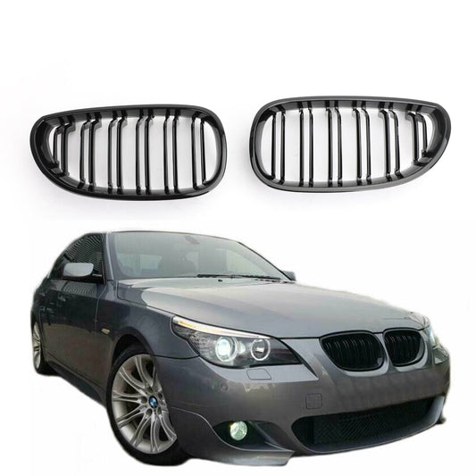 2004-2009 BMW 5 Series E60 E61 M5 520i 530i Gloss Black Sport Front Kidney Grille