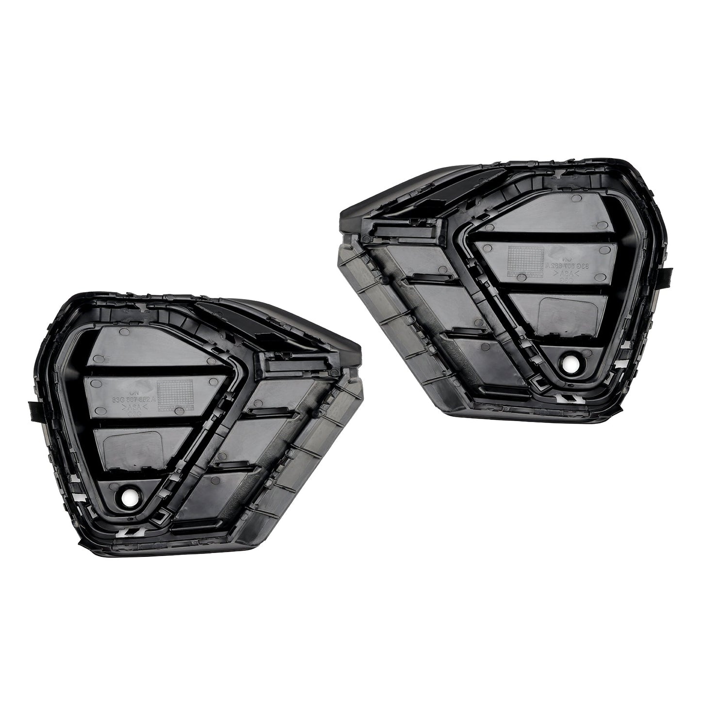 2019-2022 Audi Q3 S-Line Gloss Black Front Bumper Grille Cover — Pair