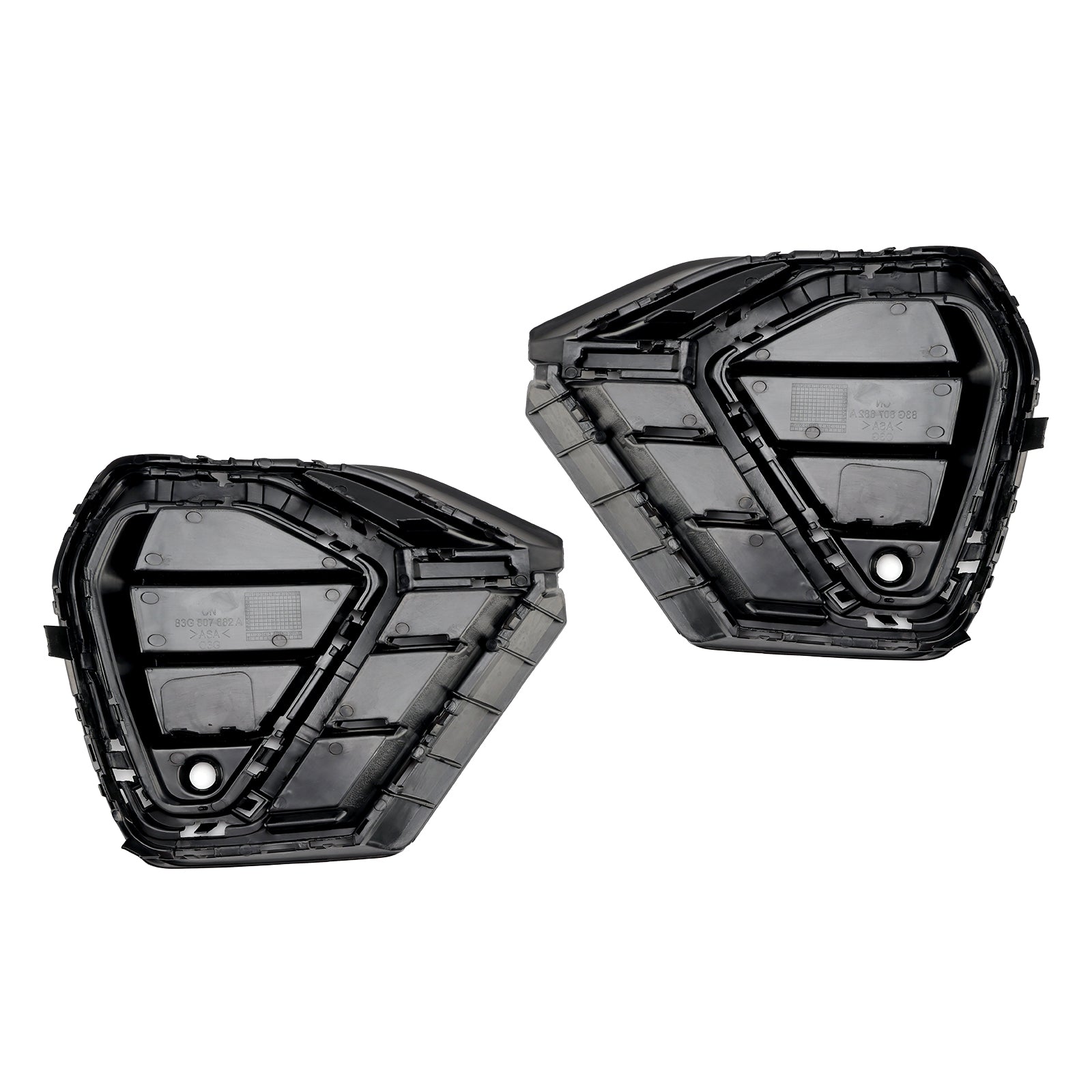 2019-2022 Audi Q3 S-Line Gloss Black Front Bumper Grille Cover — Pair