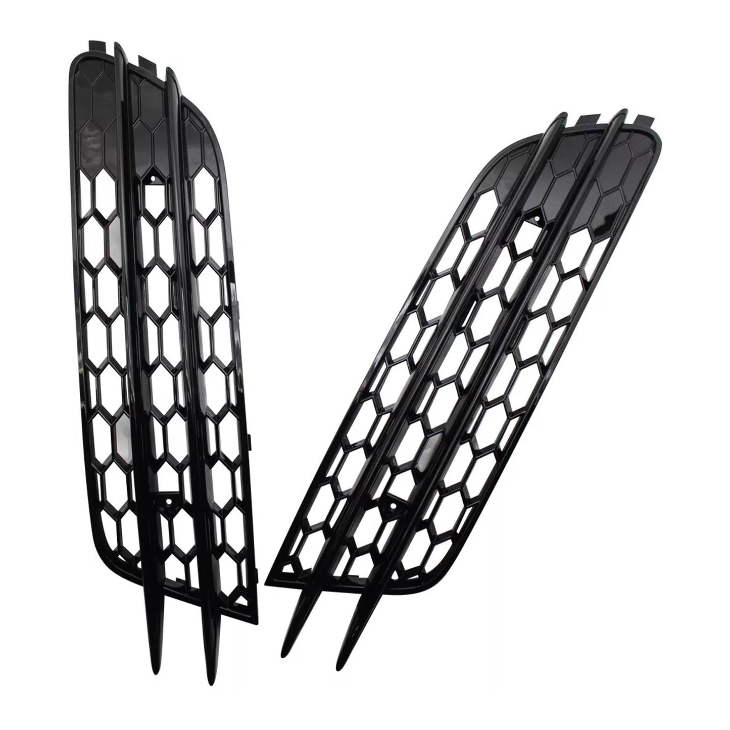 2012-2015 Audi A6 C7 Front Bumper Honeycomb Fog Light Grille — Pair (4G0807681 / 4G0807682)