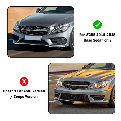 2015-2018 Mercedes-Benz C-Class W205 Base Sedan Mesh Front Fog Light Cover (2058850723 / 2058851123)