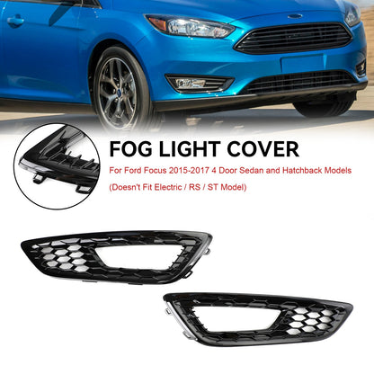 2015-2017 Ford Focus Pair Front Bumper Fog Light Lamp Cover Bezel Grill F1EZ15200A F1EZ15201A