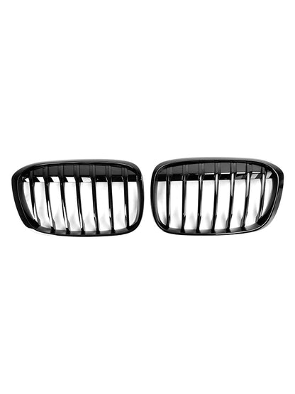 2016-2018 BMW X1 F48 F49 Gloss Black Front Kidney Grille — Pair