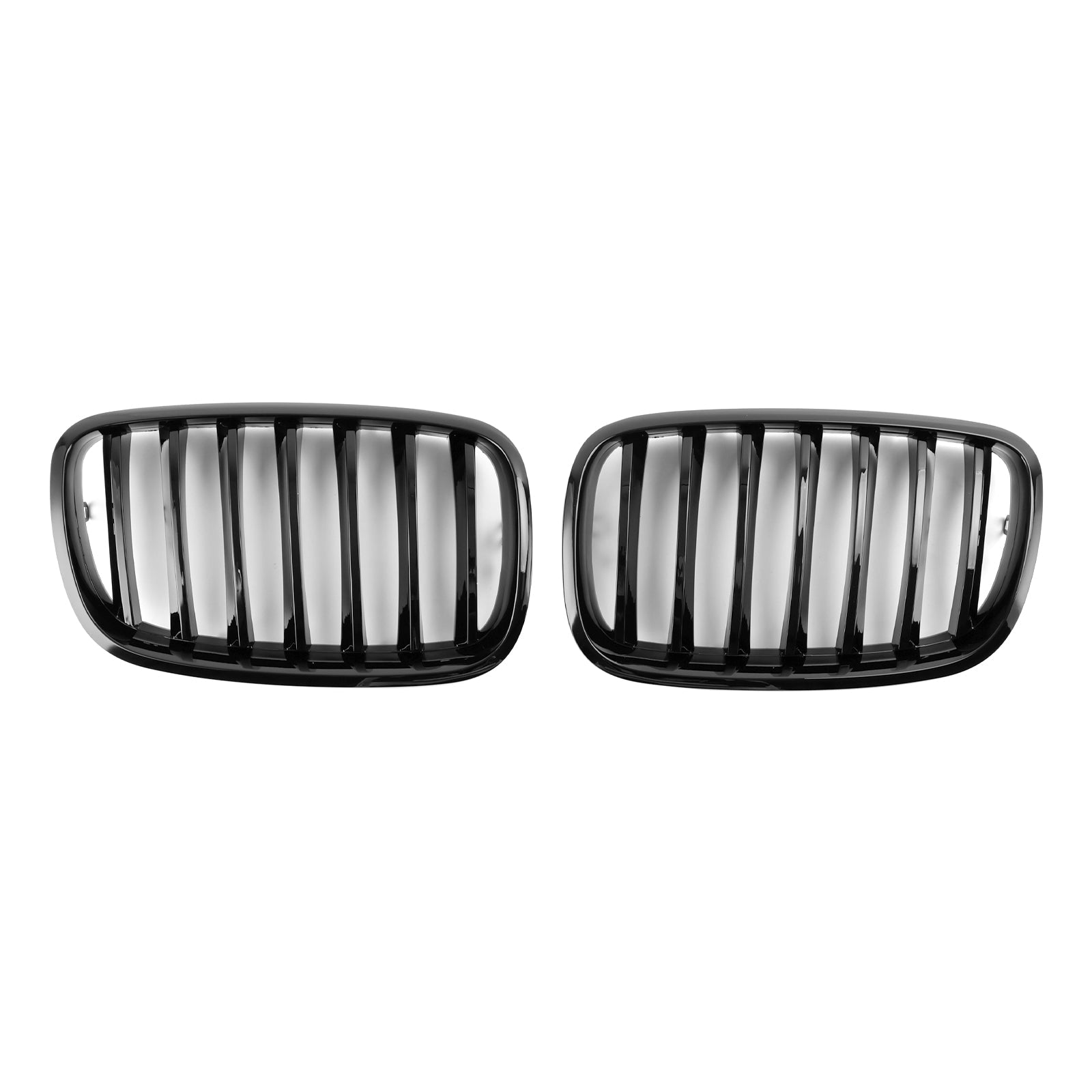 2009-2013 BMW X5 M E70 Gloss Black Front Bumper Kidney Grille — Pair (51137157687 / 51137305589)
