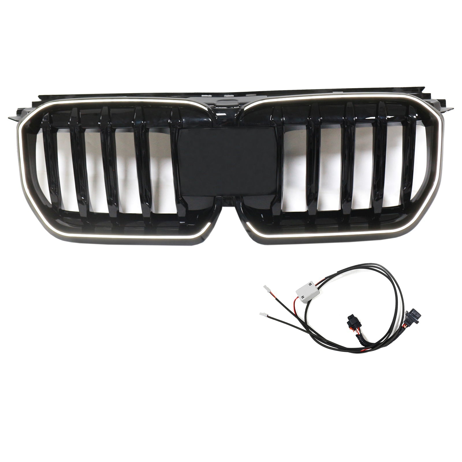 2023-2024 BMW X1 U11 U12 Gloss Black Front Bumper Kidney Grille — Large Set