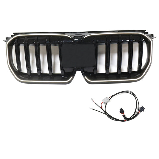 2023-2024 BMW X1 U11 U12 Gloss Black Front Bumper Kidney Grille — Large Set