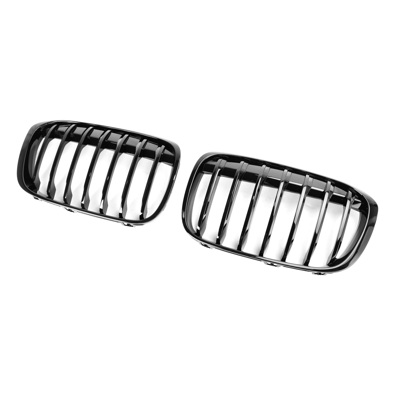 2016-2018 BMW X1 F48 F49 Gloss Black Front Kidney Grille — Pair