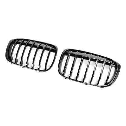 2016-2018 BMW X1 F48 F49 Gloss Black Front Kidney Grille — Pair