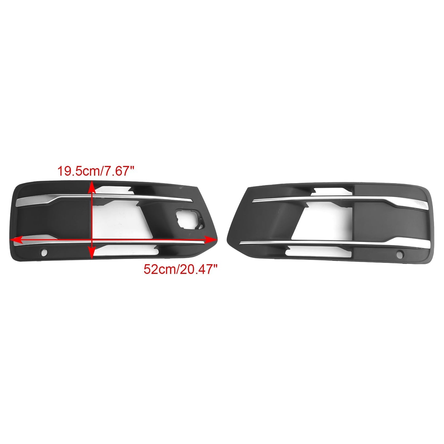 2016-2019 Audi Q7 Front Bumper Fog Light Grille Bezel Insert (4M0807682T4W3 / 4M0807682AAEFA)