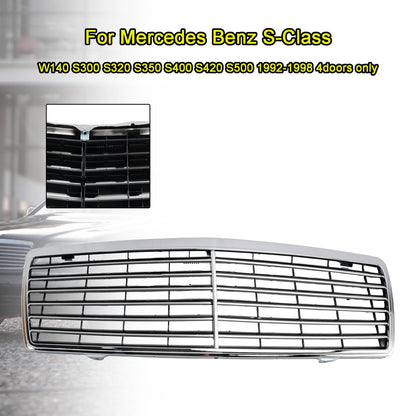 1992-1998 Mercedes-Benz S-Class W140 S300 S320 S350 S400 S420 S500 4-Door Chrome Front Bumper Grille