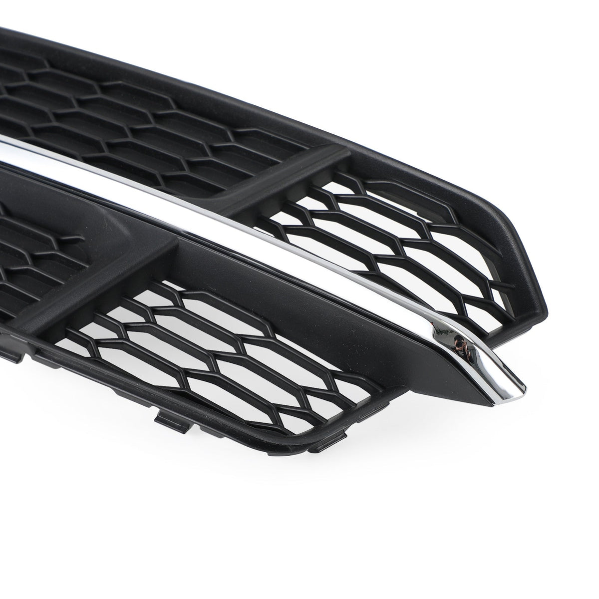 2016-2018 Audi A6 C7 S-Line Front Bumper Lower Grille — Black Chrome Pair