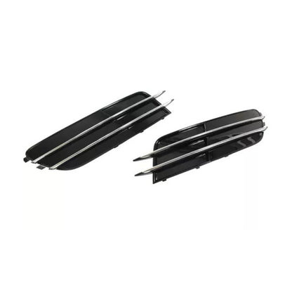 2012-2014 Audi A6 C7 Front Side Lower Bumper Fog Light Grille — Pair (4G0807681 / 4G0807682)