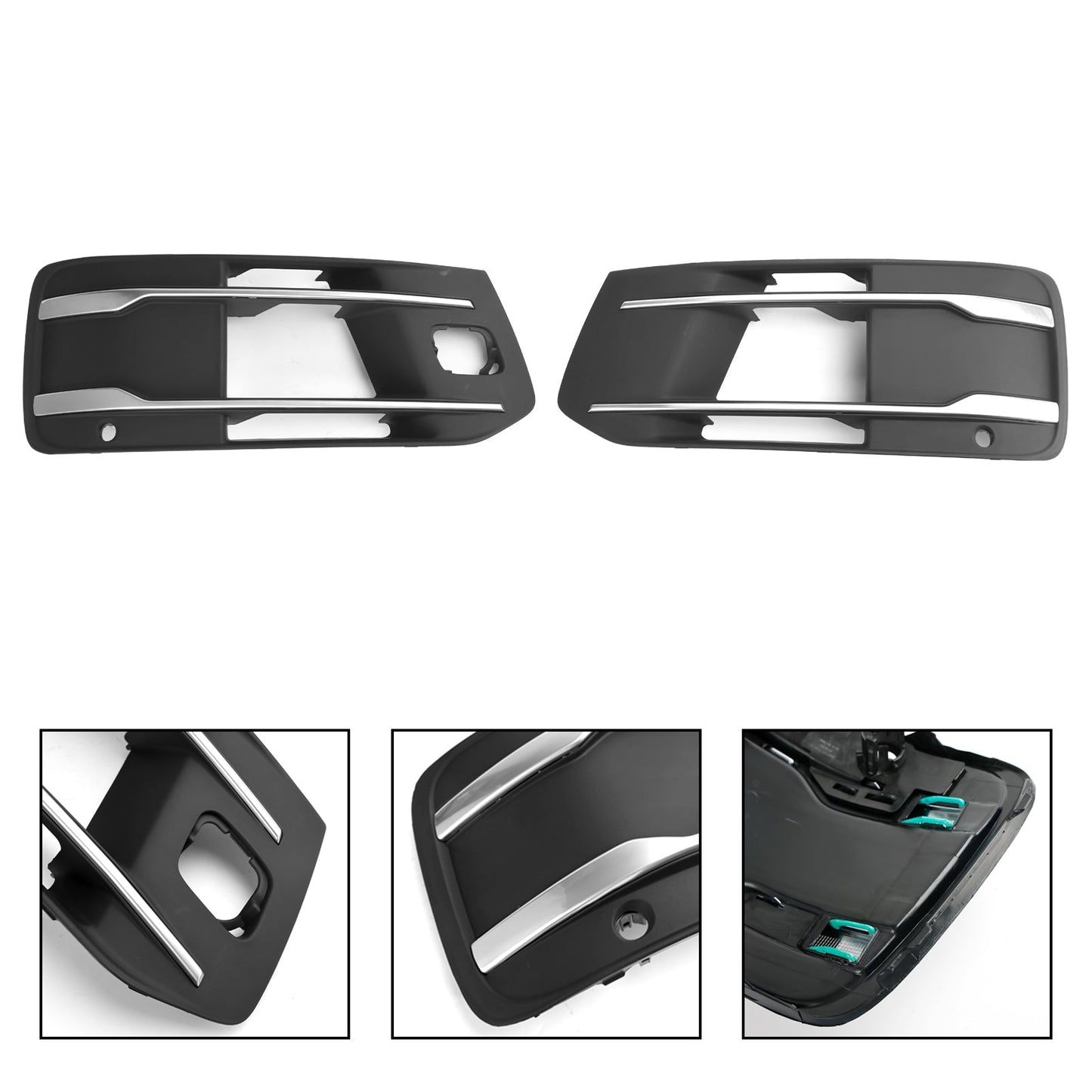 2016-2019 Audi Q7 Front Bumper Fog Light Grille Bezel Insert (4M0807682T4W3 / 4M0807682AAEFA)
