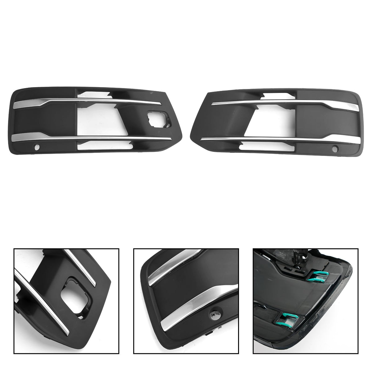 2016-2019 Audi Q7 Front Bumper Fog Light Grille Bezel Insert (4M0807682T4W3 / 4M0807682AAEFA)