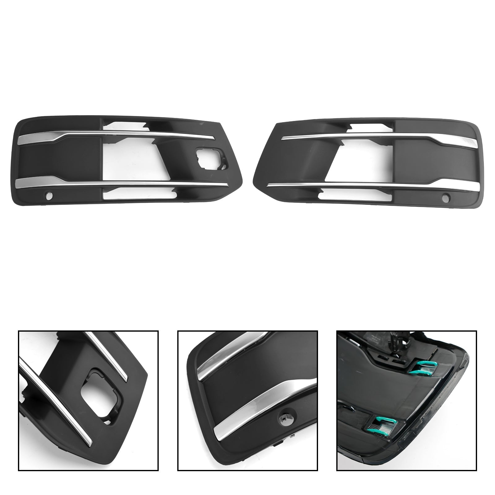 2016-2019 Audi Q7 Front Bumper Fog Light Grille Bezel Insert (4M0807682T4W3 / 4M0807682AAEFA)