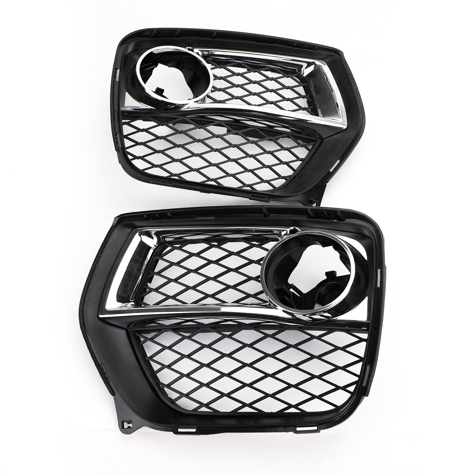 2012-2014 BMW X6 E71 Front Bumper Closed Grid Fog Light Grille — Left & Right Pair