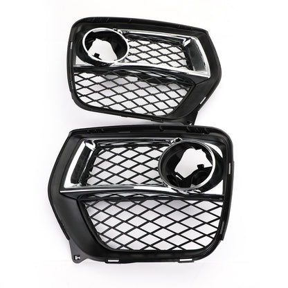 2012-2014 BMW X6 E71 Front Bumper Closed Grid Fog Light Grille — Left & Right Pair