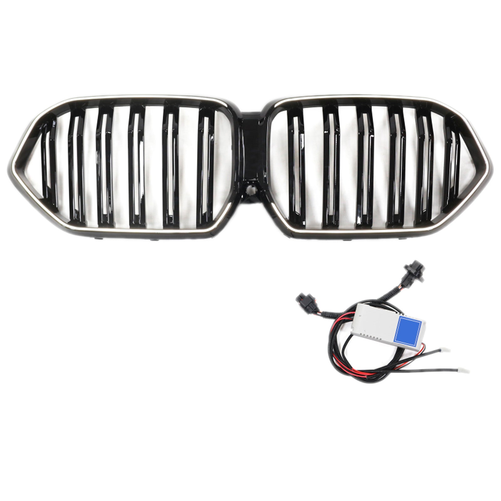 2020-2022 BMW X6 G06 M50i Gloss Black Front Bumper Grille with Camera Hole