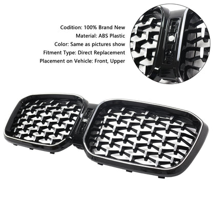 2022-2025 BMW X3 G01 X4 G02 Diamond Chrome Front Bumper Kidney Grille