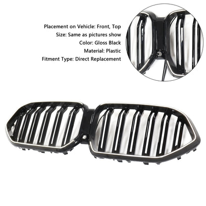 2020-2022 BMW X6 G06 M50i Gloss Black Front Bumper Grille with Camera Hole