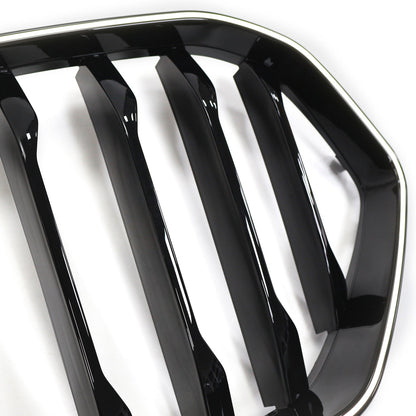 2020-2022 BMW X6 G06 M50i Black Front Bumper Grille with Camera Hole