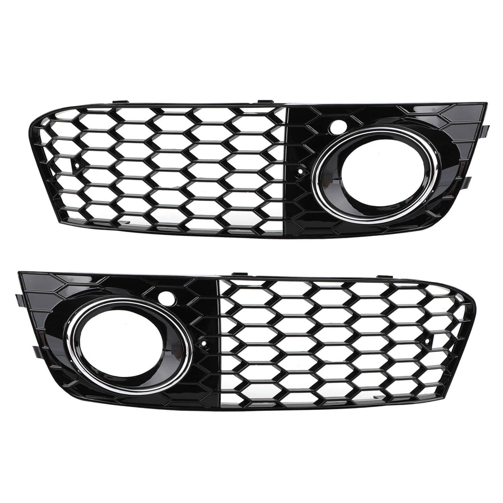 2009-2012 Audi A4 B8 Honeycomb Mesh Fog Light Open Vent Grill Intake — Pair