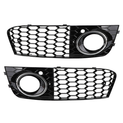 2009-2012 Audi A4 B8 Honeycomb Mesh Fog Light Open Vent Grill Intake — Pair