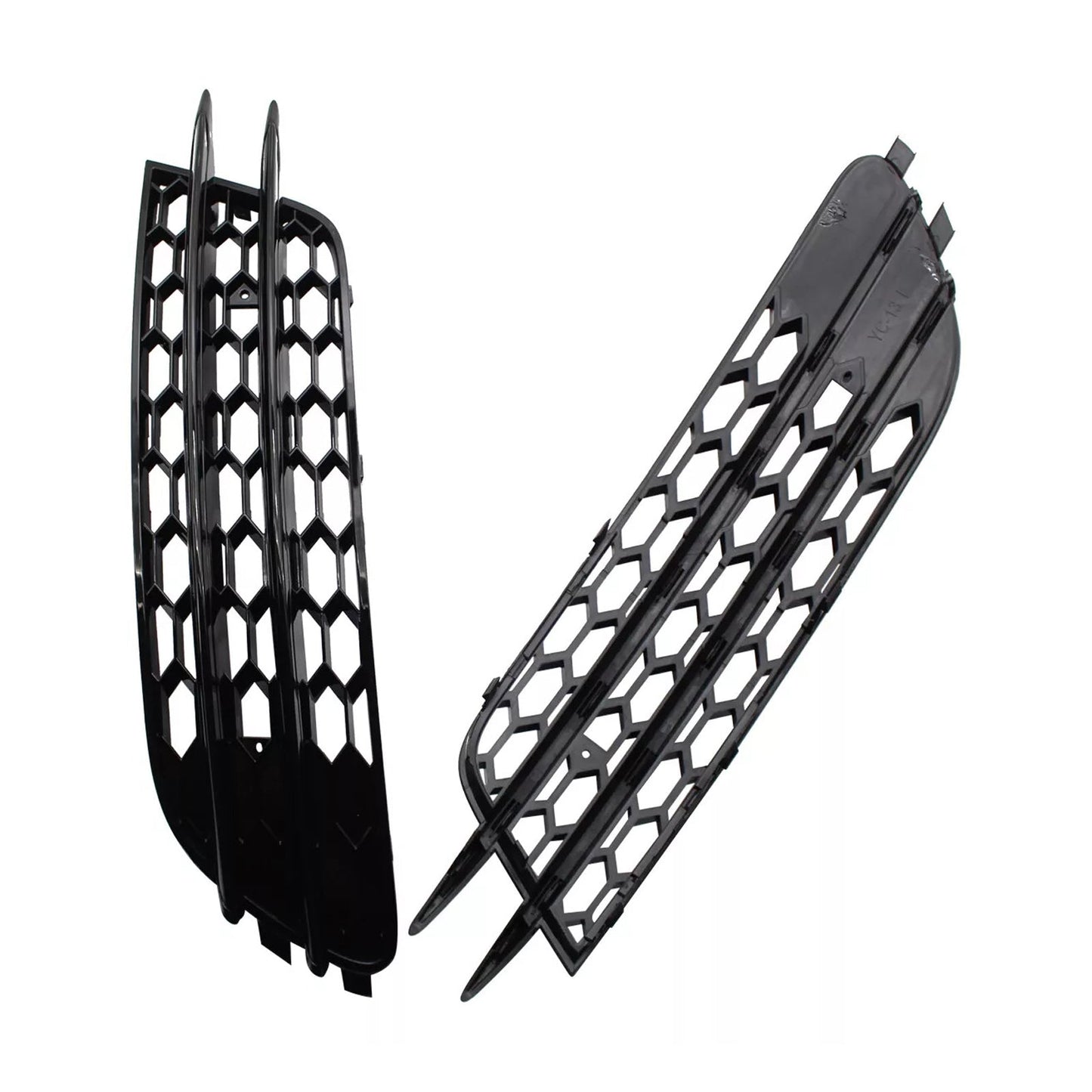 2012-2015 Audi A6 C7 Front Bumper Honeycomb Fog Light Grille — Pair (4G0807681 / 4G0807682)