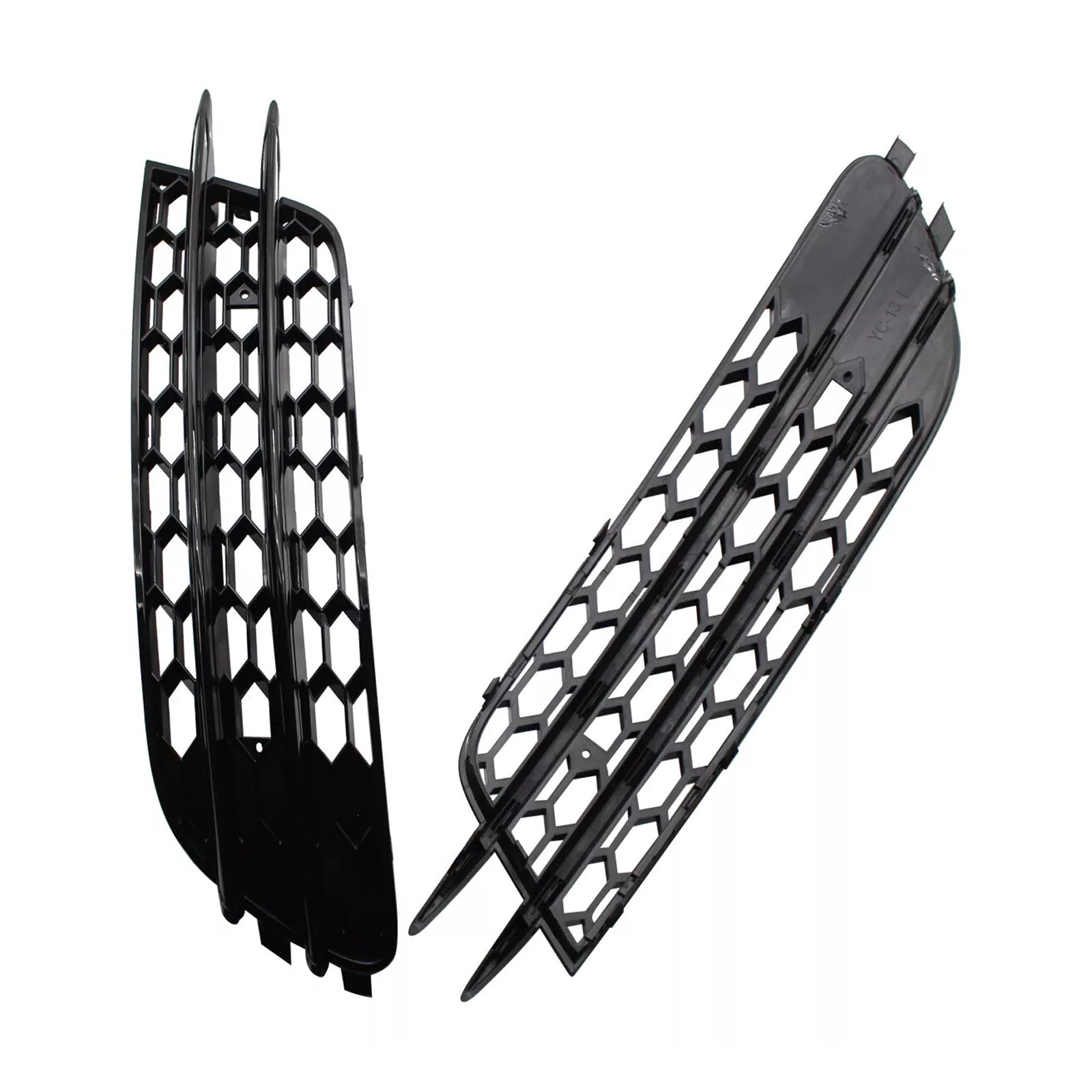 2012-2015 Audi A6 C7 Front Bumper Honeycomb Fog Light Grille — Pair (4G0807681 / 4G0807682)