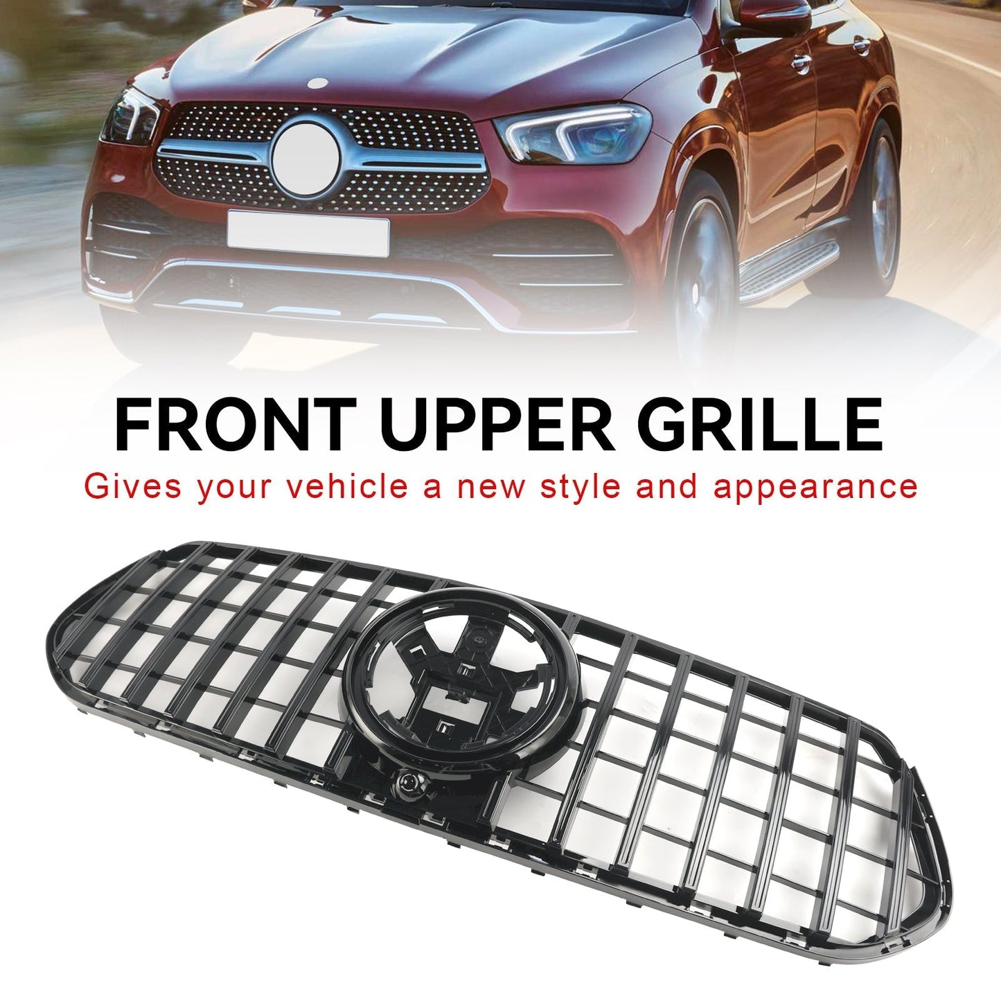 2019-2023 Mercedes-Benz GLE SUV V167 Pre-Facelift Gloss Black Front Grille